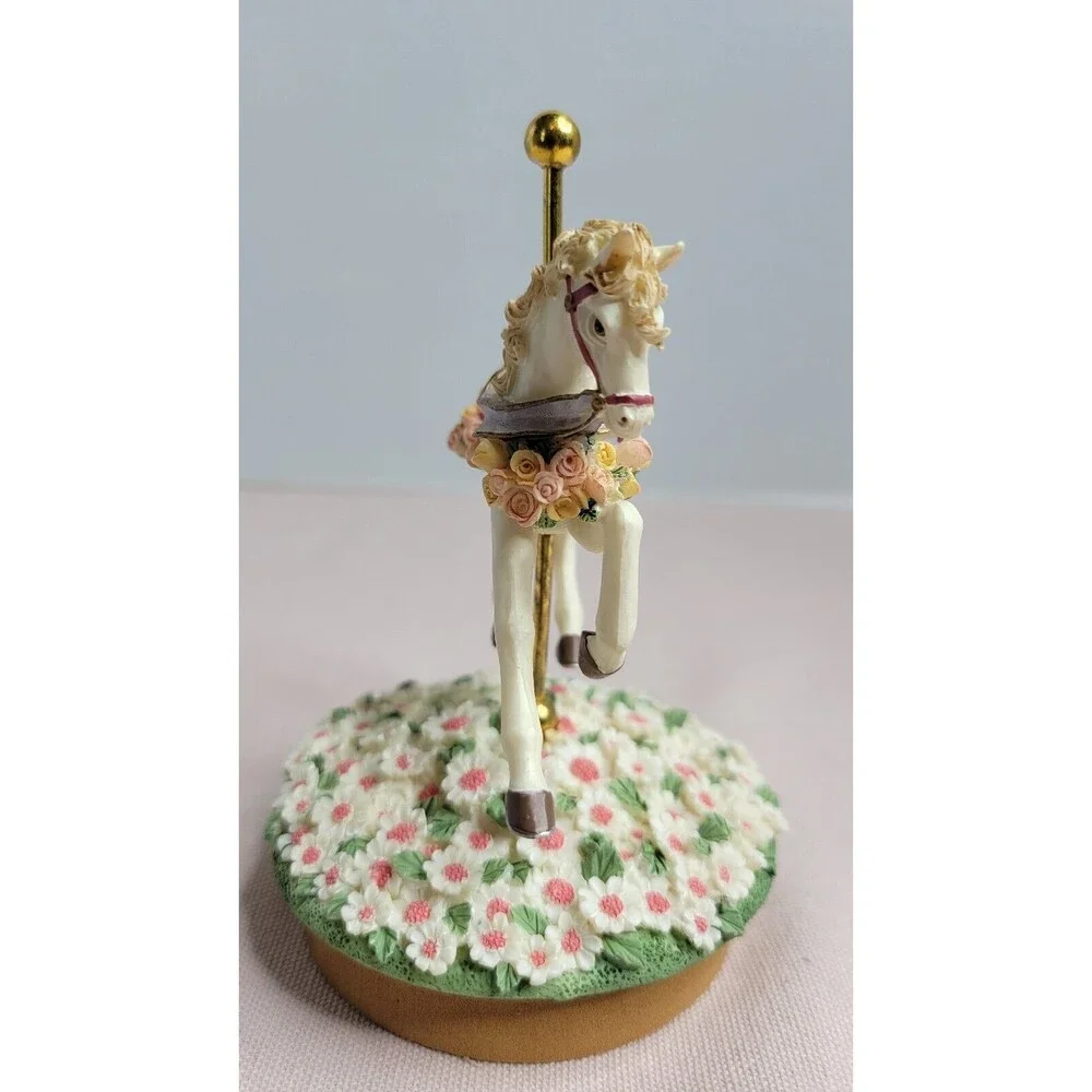 Carousel Horse with Flowers Our America Candle Jar Topper Summertime Fun Memory!